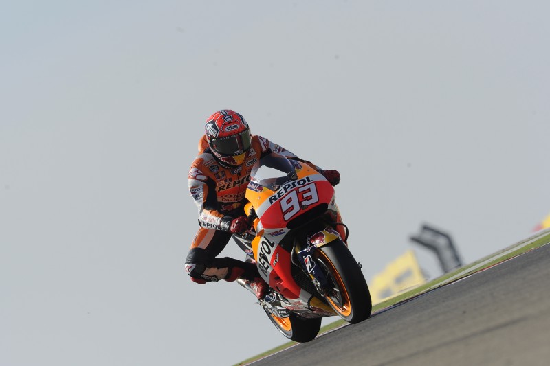 Marquez takes record breaking pole in Aragon with Pedrosa on second row