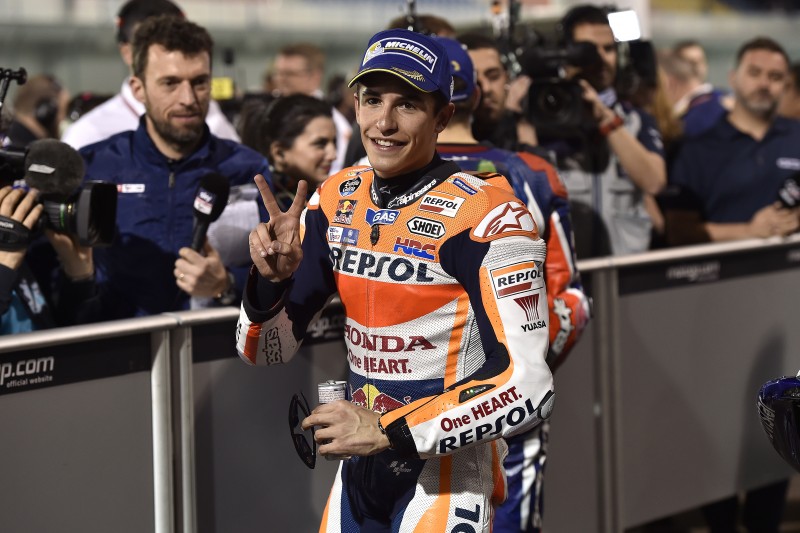 Marquez clinches front row in Qatar, Pedrosa qualifies in seventh