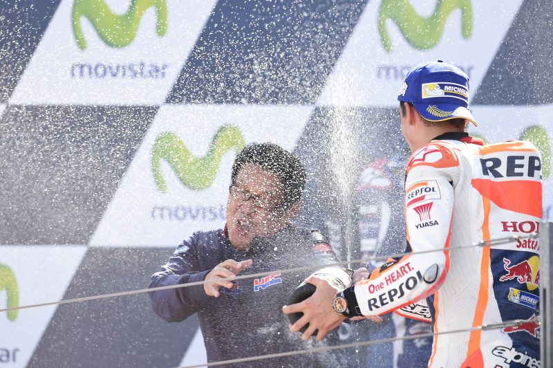 Marquez equals Doohan’s record of 54 wins, taking a momentous home GP victory at Aragón