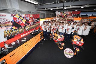 2016 MotoGP World Champion Marc Marquez and team