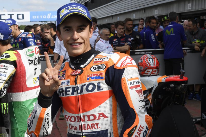 Marquez takes pole with fastest lap ever at Silverstone, Pedrosa improves his speed