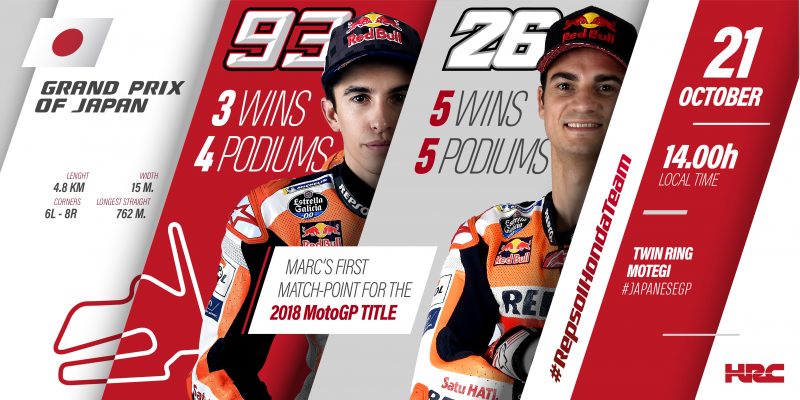 Repsol Honda Team heads to Japan with the first chance for Marquez to clinch 2018 MotoGP Title