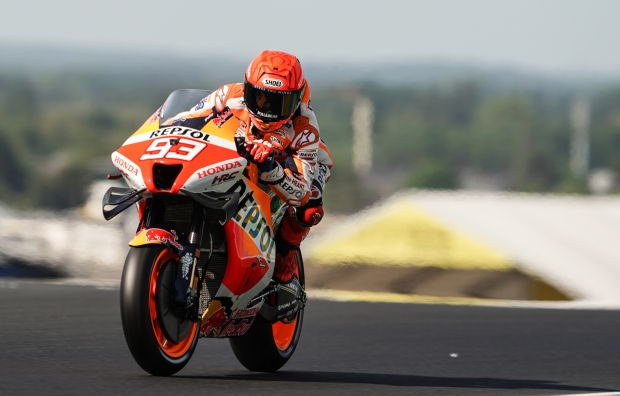 Repsol Honda's Marc Marquez leads the way in France